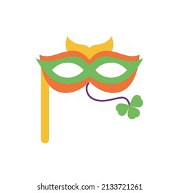 Mask Vector Flat Icon Design illustration. St Patrick's Day Symbol on White background EPS 10 File