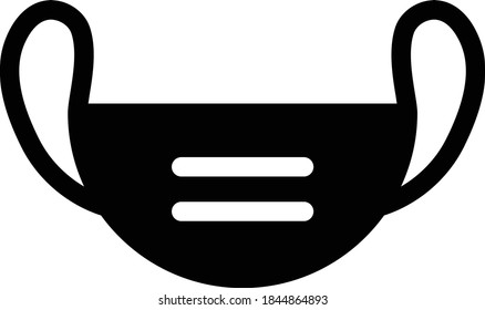 icono plano de glifo vectorial de máscara 
