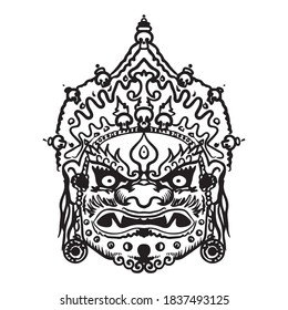 mask vector graphic design illustration, icon, tattoo art sketch, logo, hand draw, use in print