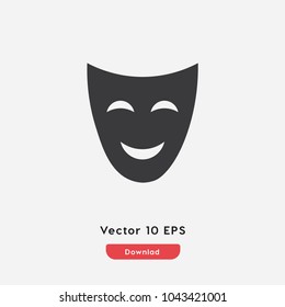 Mask vector icon. Art symbol. Best modern flat pictogram illustration for web and mobile apps design.