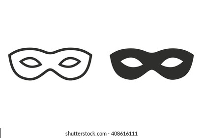 Mask   vector icon. Black  illustration isolated on white  background for graphic and web design.