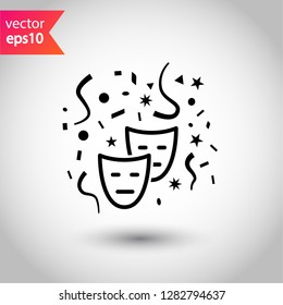 Mask vector icon. Carnaval mask flat sign.