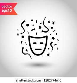 Mask vector icon. Carnaval mask flat sign.