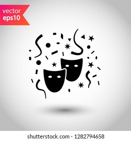 Mask vector icon. Carnaval mask flat sign.