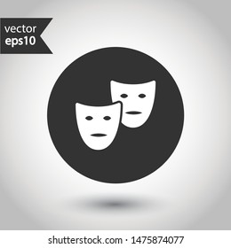 Mask vector icon. Carnaval mask flat sign. Round icon design