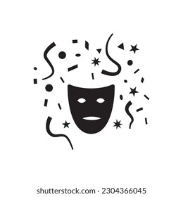 Mask vector icon. Carnaval mask flat sign design. Decorative carnival mask symbol pictogram. UX UI icon
