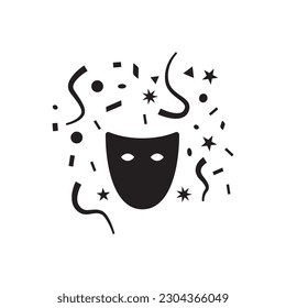 Mask vector icon. Carnaval mask flat sign design. Decorative carnival mask symbol pictogram. UX UI icon