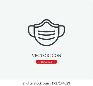 Icono de vector de máscara.  Trazo editable. Signo de estilo lineal para uso en diseño web y aplicaciones móviles, logotipo. Ilustración de símbolo. Gráficos vectoriales de píxeles - Vector