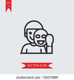 Mask vector icon, illustration symbol