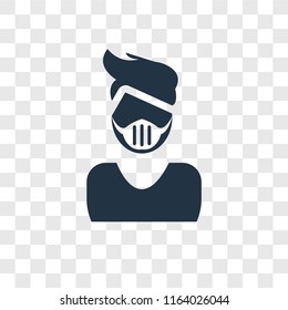 Mask vector icon isolated on transparent background, Mask logo concept