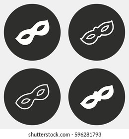 Mask vector icons set. White illustration isolated for graphic and web design.