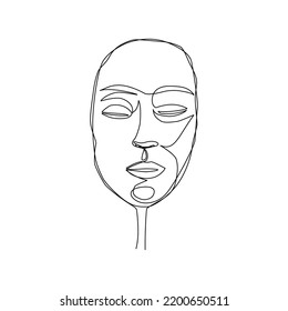 Mask vector illustration drawn in line art style