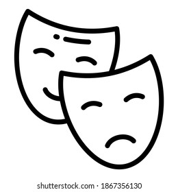 mask vector line icon, school and education icon