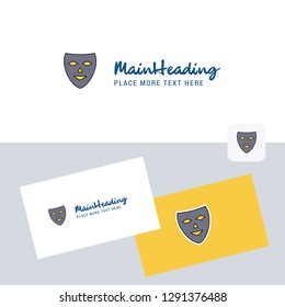 Mask vector logotype with business card template. Elegant corporate identity. - Vector