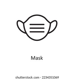 Mask Vector Outline Icon Design illustration. Medical Symbol on White background EPS 10 File