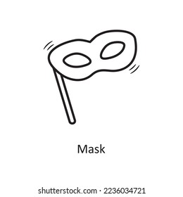 Mask vector outline Icon Design illustration. Christmas Symbol on White background EPS 10 File