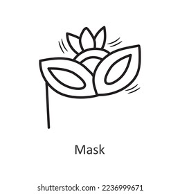 Mask vector outline Icon Design illustration. New Year Symbol on White background EPS 10 File