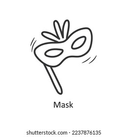 Mask vector outline Icon Design illustration. Party and Celebrate Symbol on White background EPS 10 File
