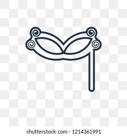Mask vector outline icon isolated on transparent background, high quality linear Mask transparency concept can be used web and mobile