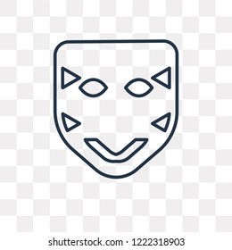Mask vector outline icon isolated on transparent background, high quality linear Mask transparency concept can be used web and mobile