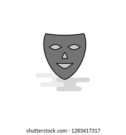 Mask Web Icon. Flat Line Filled Gray Icon Vector
