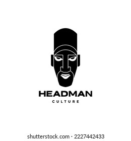 mask wood culture tribe legend logo design vector