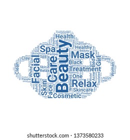 mask word cloud. tag cloud about mask