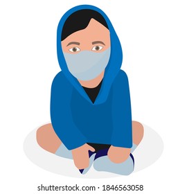 Niño enmascarado. Imagen vectorial, eps 10