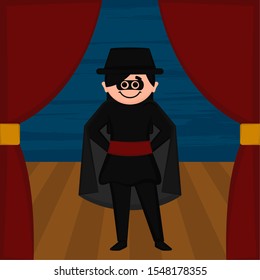 Masked character image. Halloween costume - Vector illustration