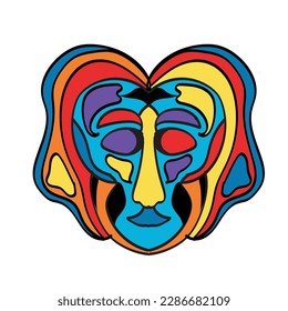 Masked Contemporary vector art illustration  