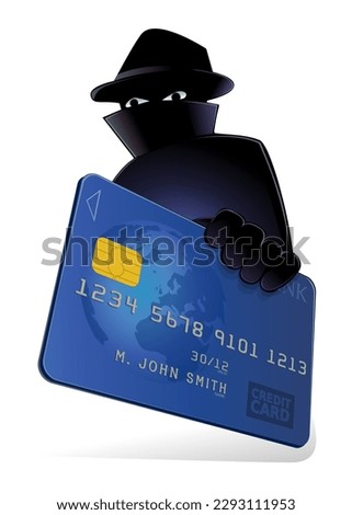 A masked criminal is getting his hands on a bank card