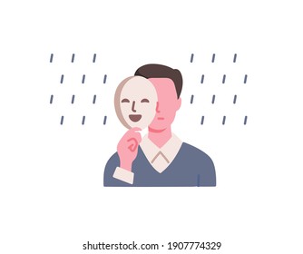 Masked Depression vector illustration color