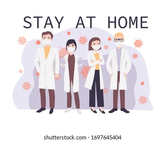 masked doctors Fighting Covid 19, Coronavirus Disease, Health and Safety