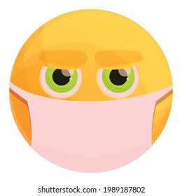 Masked emoticon icon. Cartoon of masked emoticon vector icon for web design isolated on white background