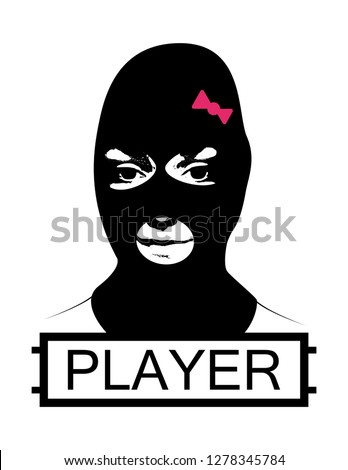 Masked Girl Pubg Concept Battlegrounds Lo!   gotype Stock Vector - masked girl pubg concept playerunknown s battlegr!   ounds logotype girl logo player squad