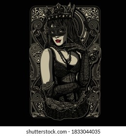 Masked Lady vector design perfect for hallowen party invitation poster