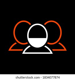 The masked man among the infected people. Security measures during epidemic and quarantine. Vector icon.