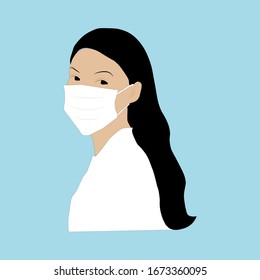 masked man fighting virus, vector image doctor, Fight for COVID-19 people wearing face masks vector-illustration. Covid-19 coronavirus design concept background, China, Korea and Italy