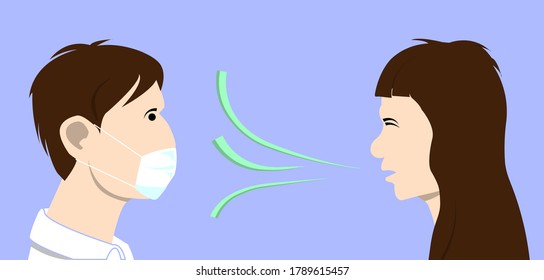 Masked man protected from coronavirus
