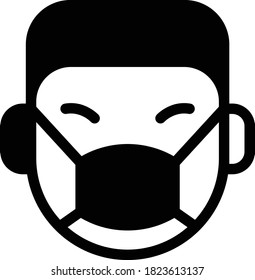 masked man vector glyph flat icon  