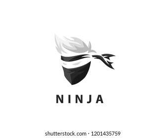 masked ninja spy logo template vector