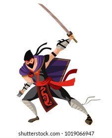 masked ninja with sword