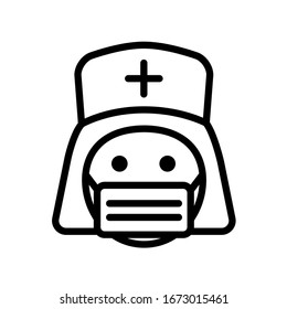 Icono vectorial de contorno enmascarado aislado en fondo blanco. Icono de línea coronavirus 2019-ncov para web, aplicaciones móviles, diseño de ui y productos de impresión. Síntomas y prevención del coronavirus