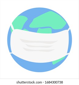 masked planet earth, 
illustration for poster, 