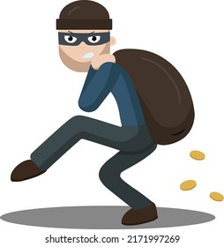 Masked Robber Bag Money Sneaks Stock Vector (Royalty Free) 2171997269 ...