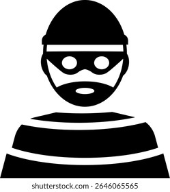 Masked robber icon or Thief symbol.