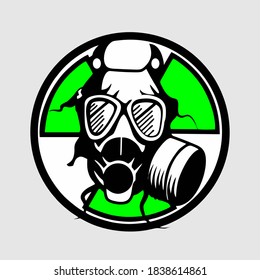 masked skull mascot logo. corona skull mascot for gaming squad