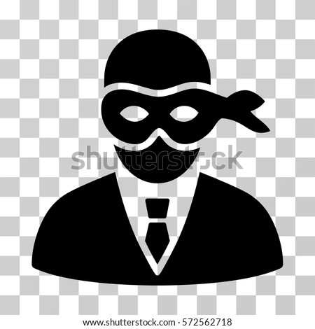 Masked Thief icon. Vector illustration style is flat iconic symbol, black color, transparent background. Designed for web and software interfaces.
