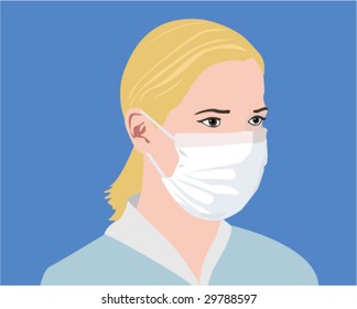 Masked Woman. Vector Illustration