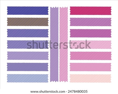 Masking tape, striped pattern, purple and pink